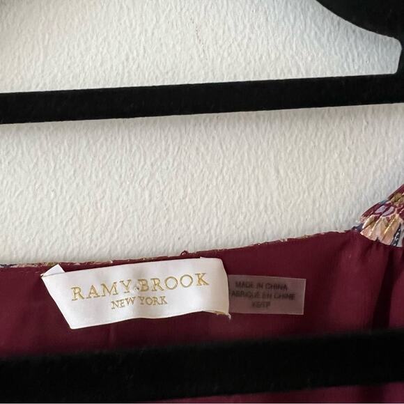 Ramy Brook Silk Printed Ruffle Sleeveless Top - Picture 5 of 6